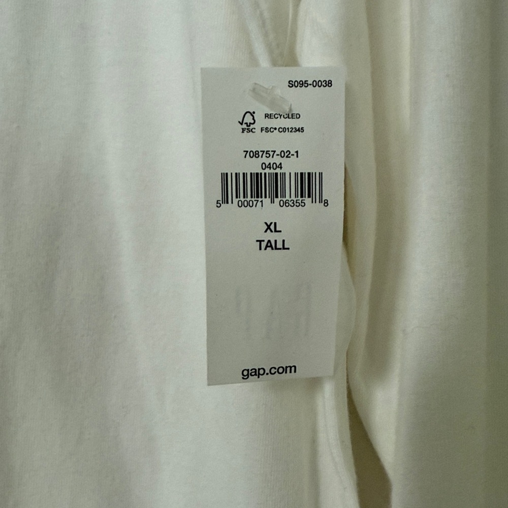 GAP Classic White Long Sleeve Feather Turtleneck Women's Top, Size XL Tall - Picture 2 of 9